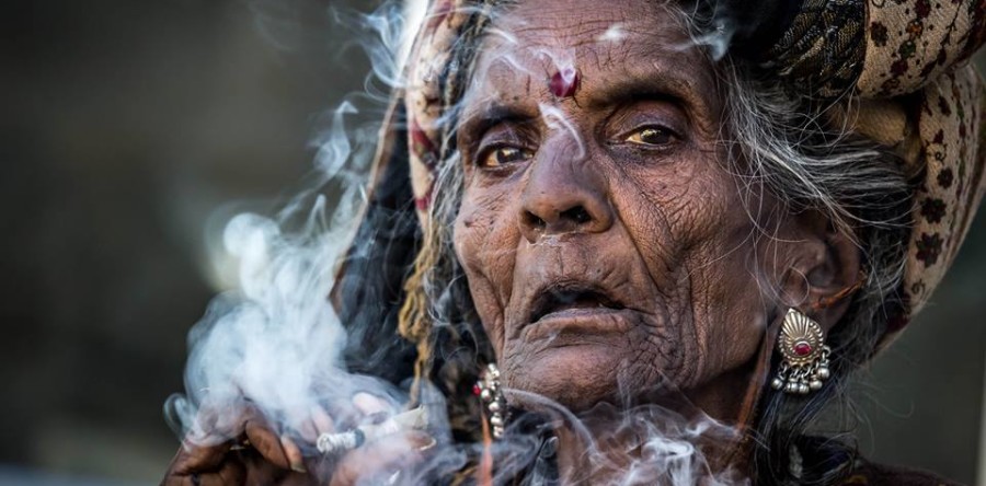 Straatbeeld in India