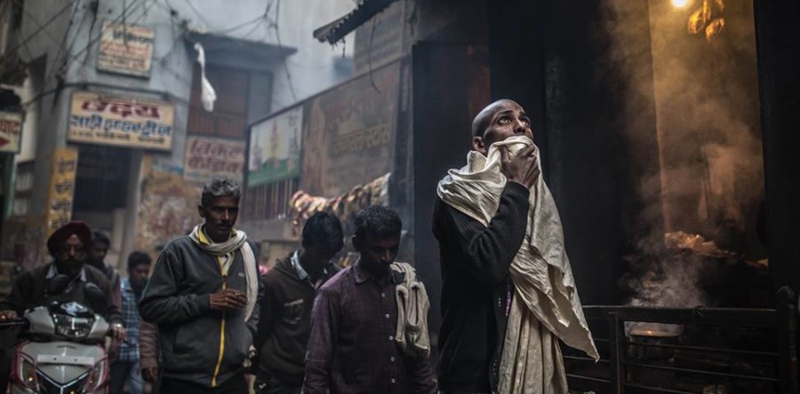 Straatbeeld in India