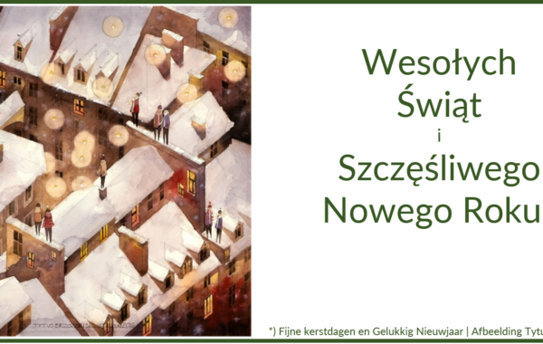 Kerstkaart met aquarel van Brzozowski