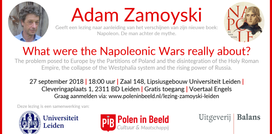 Lezing door Adam Zamoyski over Napoleon op 27 september