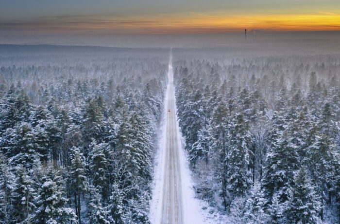 De weg van Zagnańsk
